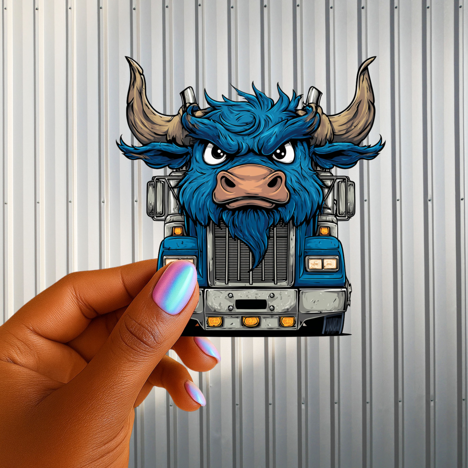 Angry Bull Semi Truck Driver Sticker | Blue Collar Trucker Decal | Big Rig Drive