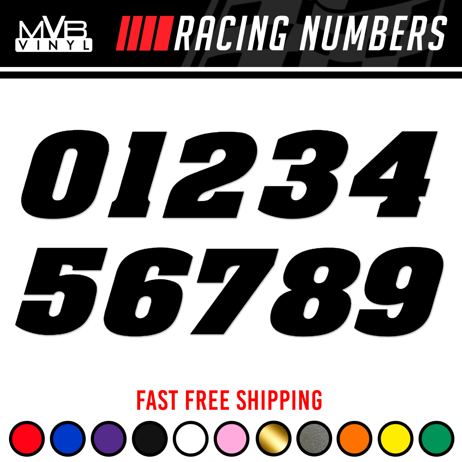 Racing Number Decal Sticker | Dirt Bike Plate Numbers BMX Competition 200