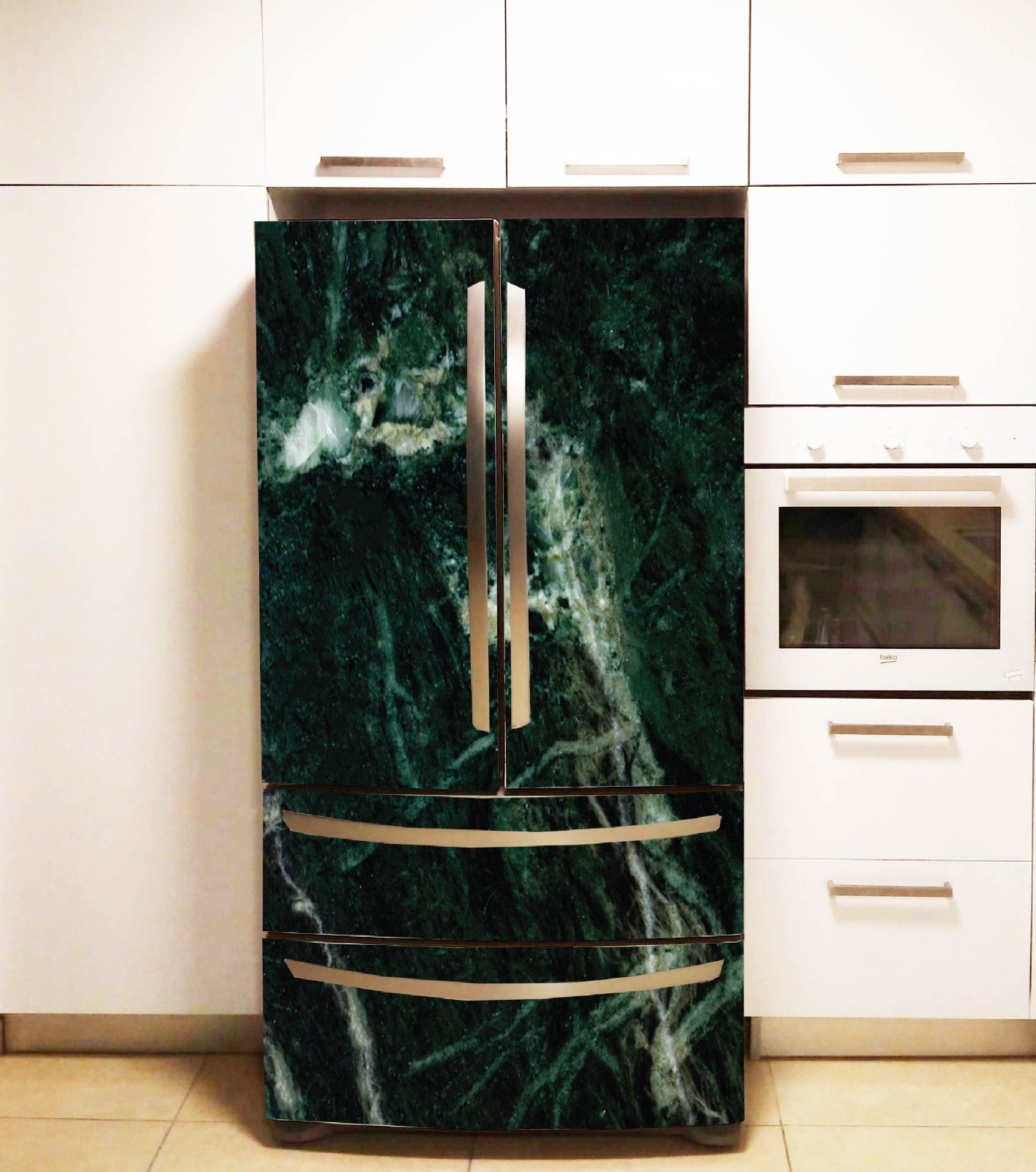 Peel and Stick Fridge Wrap Vinyl Refrigerator Cover 32" x 78.7" (81x200cm)