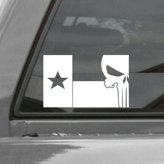 Punisher Texas Flag Vinyl Decal Sticker