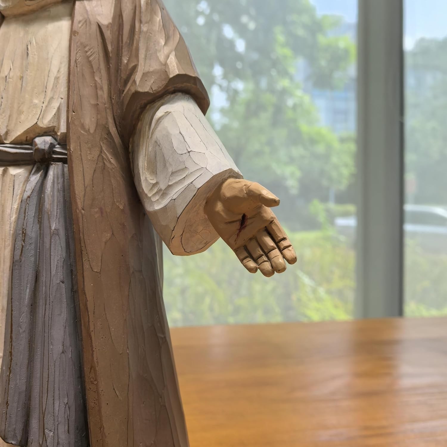 Jesus Christ Statue with Open Arms, Hand Painted Saint Statue Religious Modern H