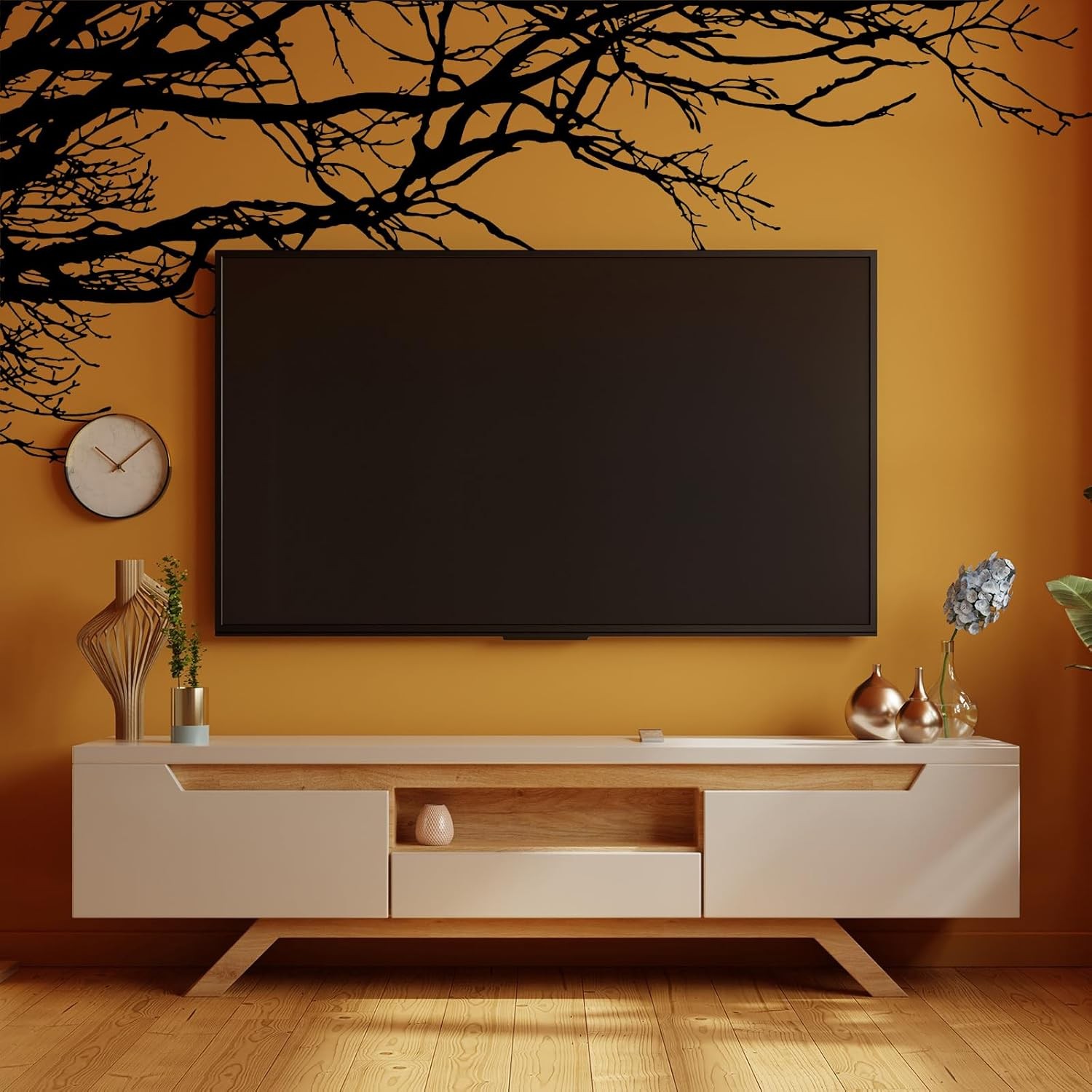 Boho Tree Wall Decals, Peel and Stick Waterproof Branch Design