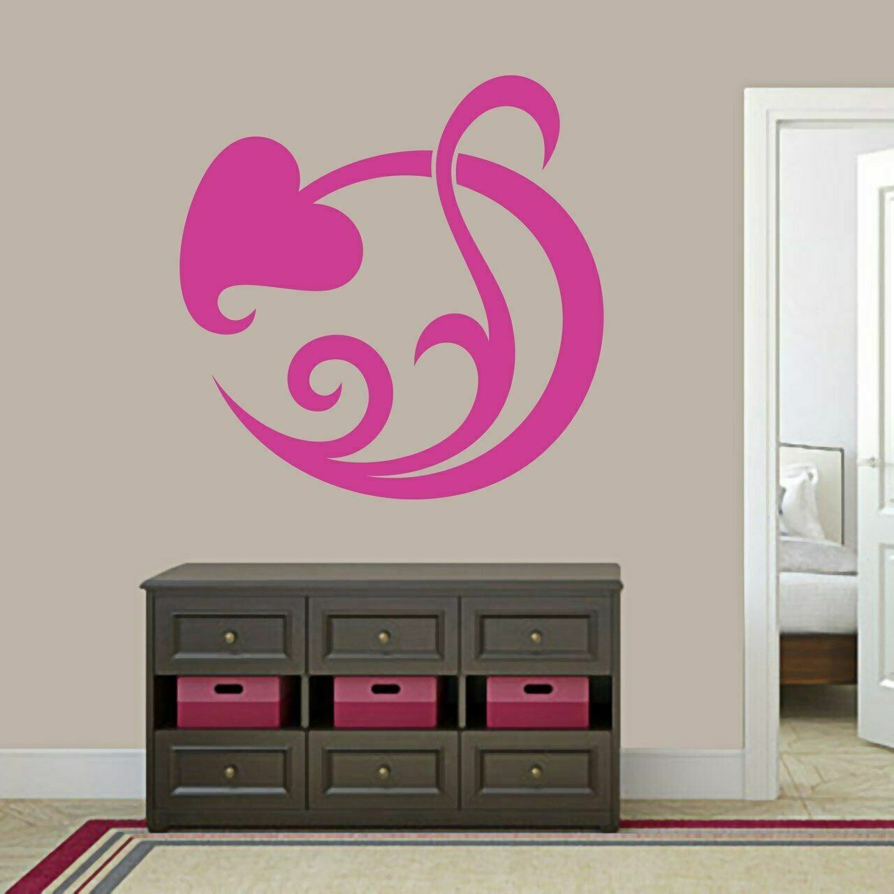 Circle Leaf Scroll Wall Decal – Shapes and Flowers Wall Art Accents Decals