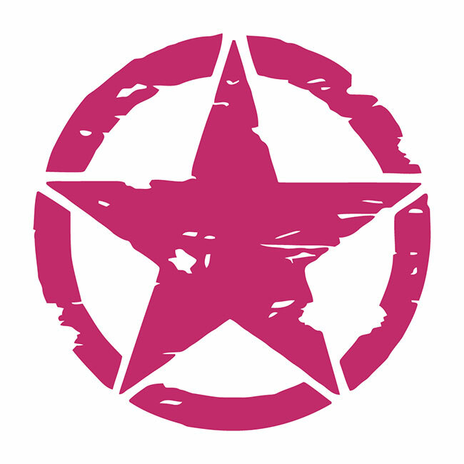 Automotive Distressed Army Star Die Cut Decal Multiple colors Made USA