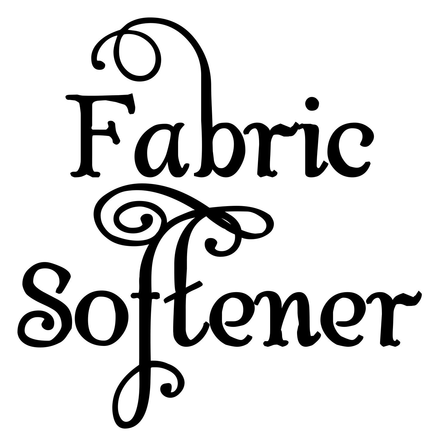 FABRIC SOFTENER Vinyl Decal Sticker – Laundry Room Label Clothes Washer – Swash