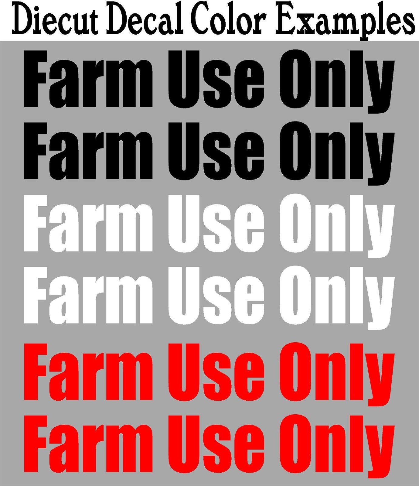 FARM USE ONLY Decal Sticker PAIR DOT LLC Semi ATV Diesel Tractor Window Vinyl