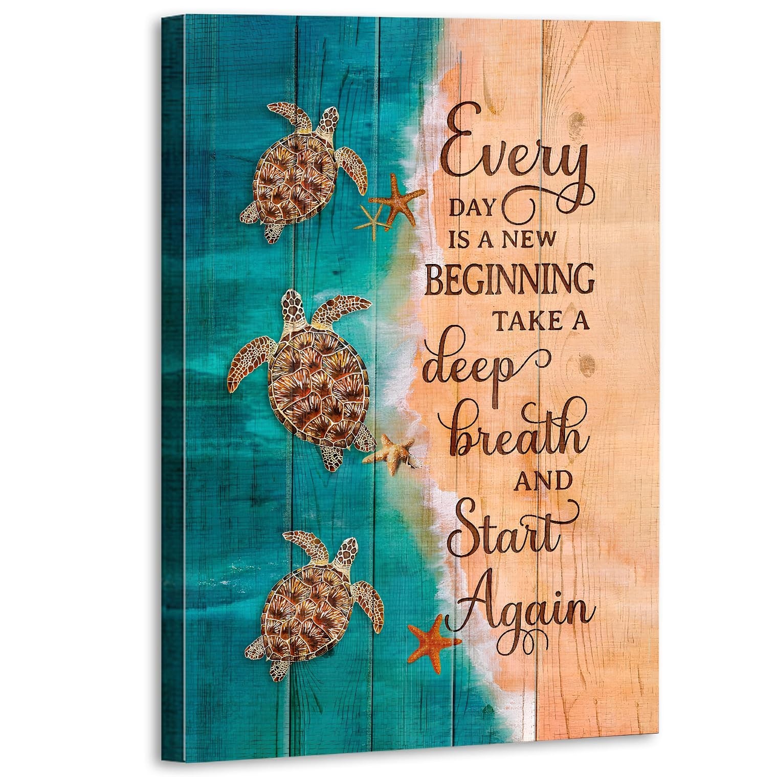 Sea Turtle Wall Art Teal Bathroom Decor Farmhouse Coastal Room Decor Inspirat…