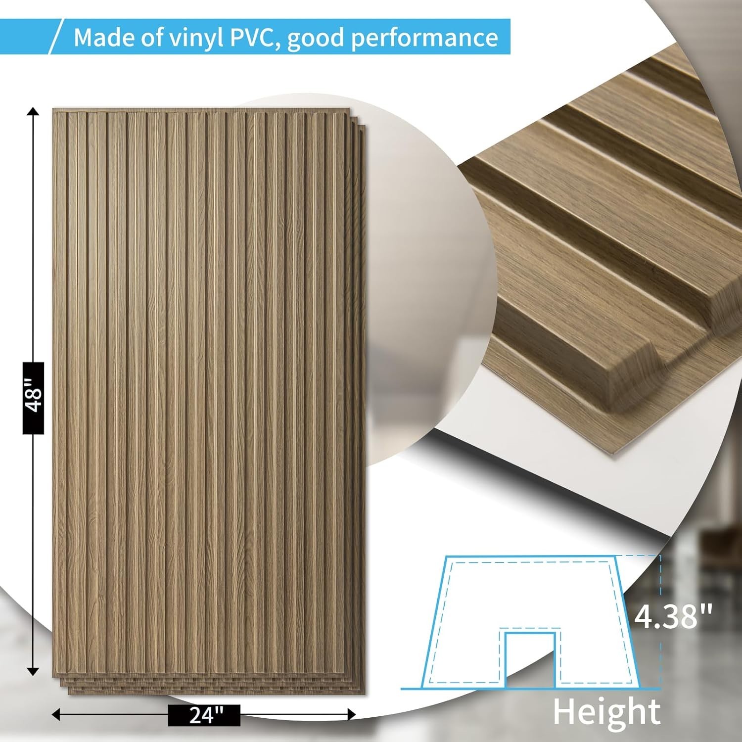 3D Wall Panels 6-Pack – Modern PVC Slat Design`