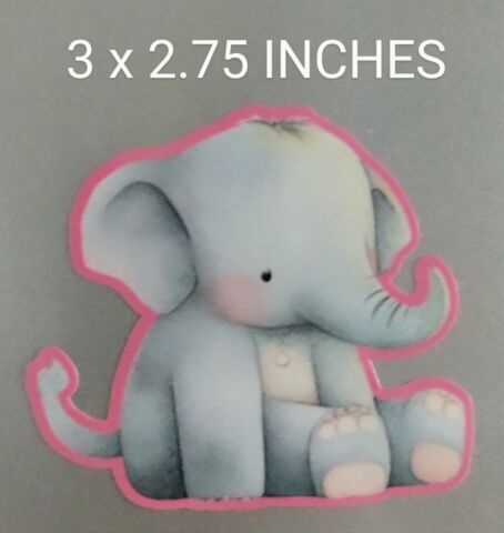 3" Baby Elephant Vinyl Decal Sticker Pink or Blue Zoo Animals Wildlife Kids Love