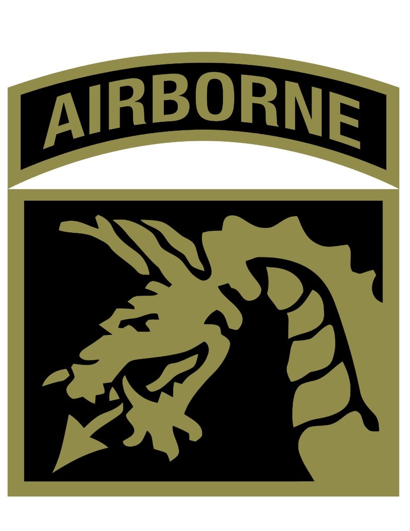 18th Airborne Corps Vinyl Window Decal/Sticker Olive/Black