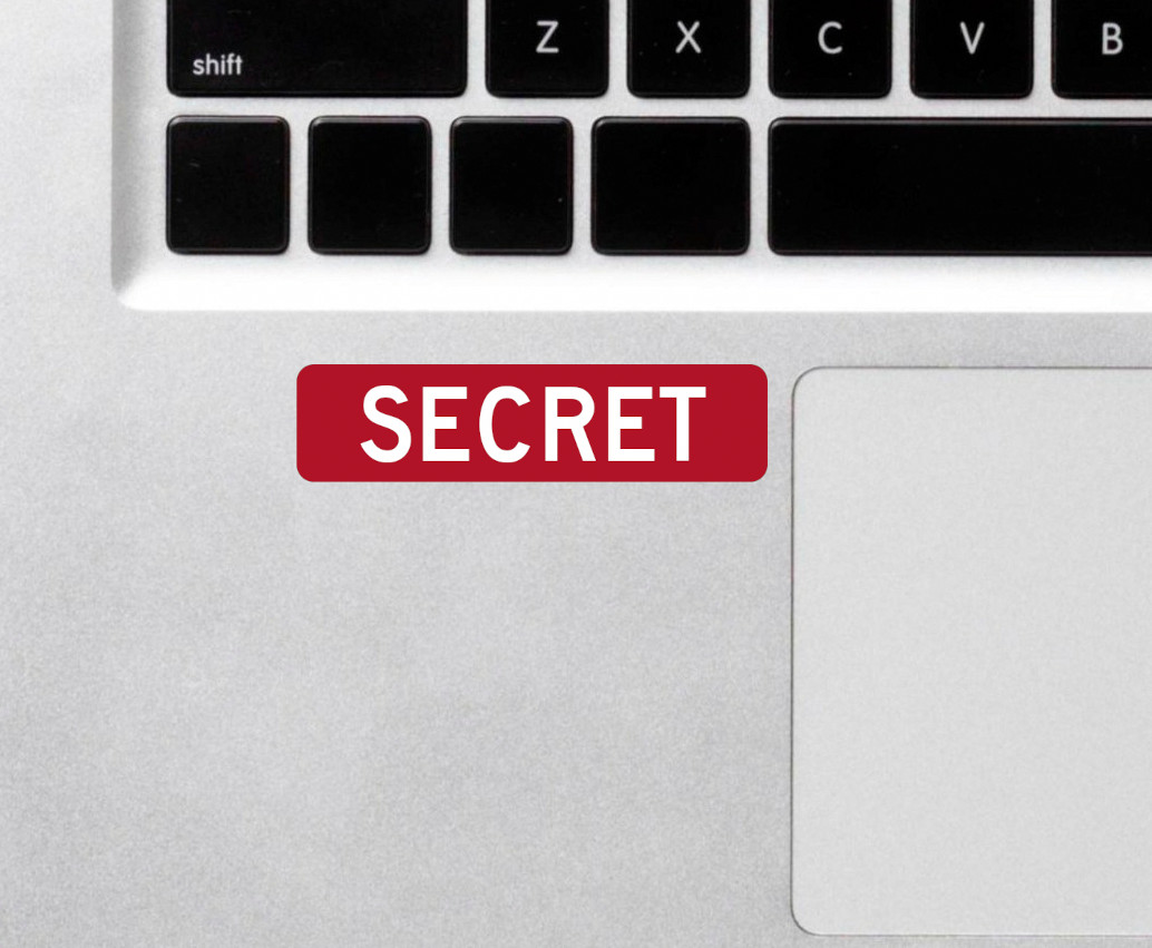 SECRET Red Sticker | White Text | Military Style Label | Vinyl Decal