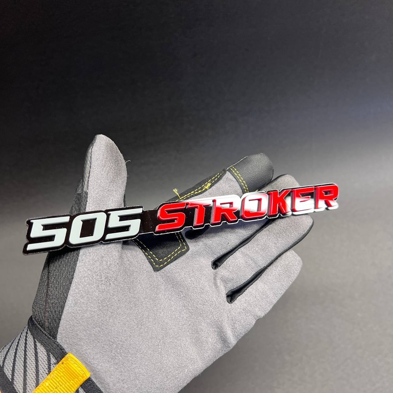 1X 505 stroker Custom 3D Car Fender Emblem Acrylic Badge Gray / RED / black