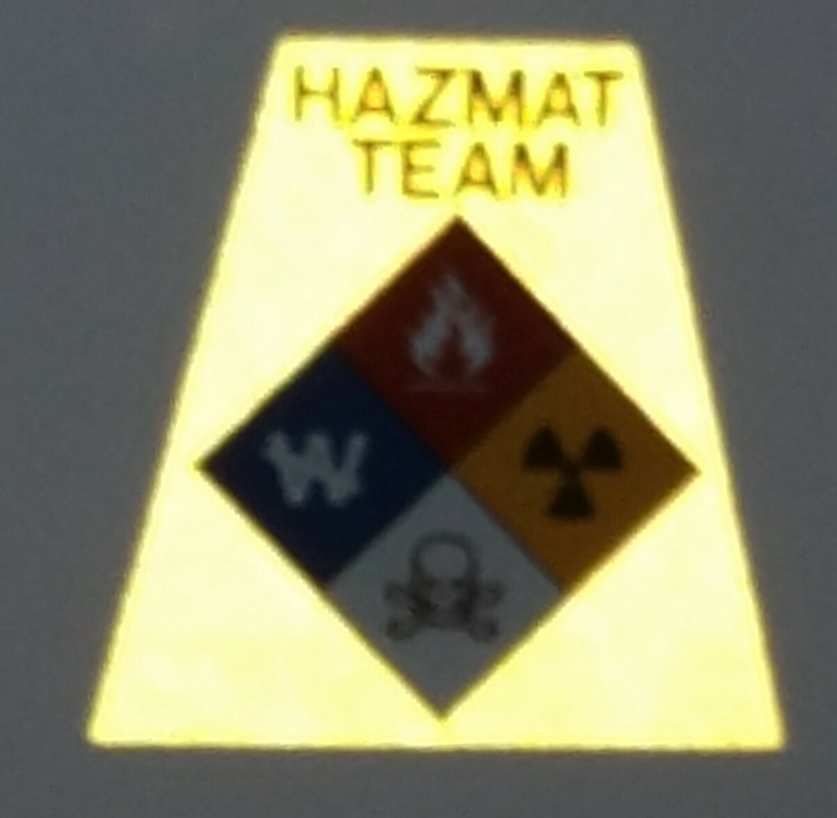 Reflective Fluorescent Yellow HAZMAT Tetrahedron Fire Helmet Decal You Pick
