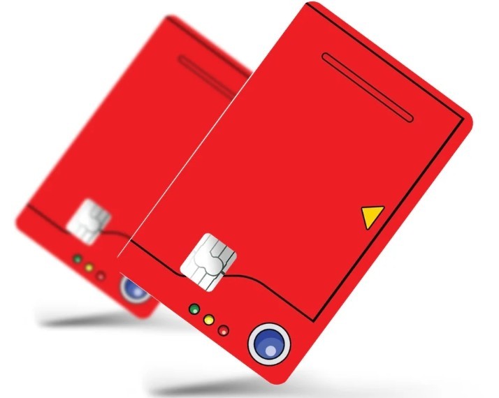 Pokedex Card Skin 2 Pack Retro Game Console Anime Trainer Accessory Decal