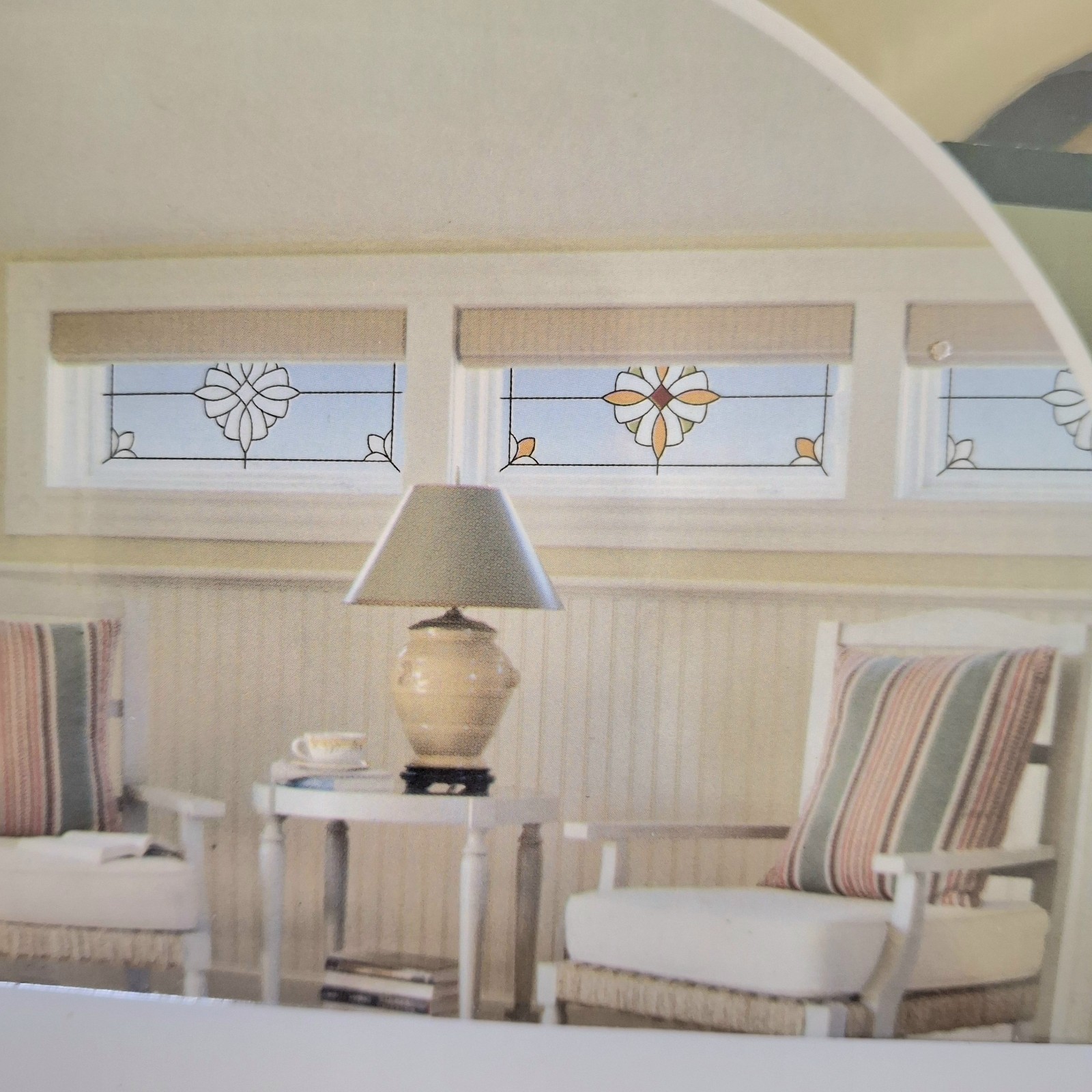 Brewster Home Fashion Set Stained Glass Appliques: 1 Essex Amber & 2 Essex Clear