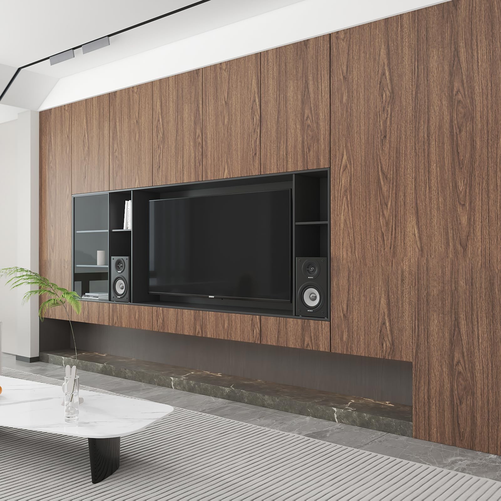 Walnut Wood Grain Contact Paper for Countertops Cabinets 16×78 inch Peel and …