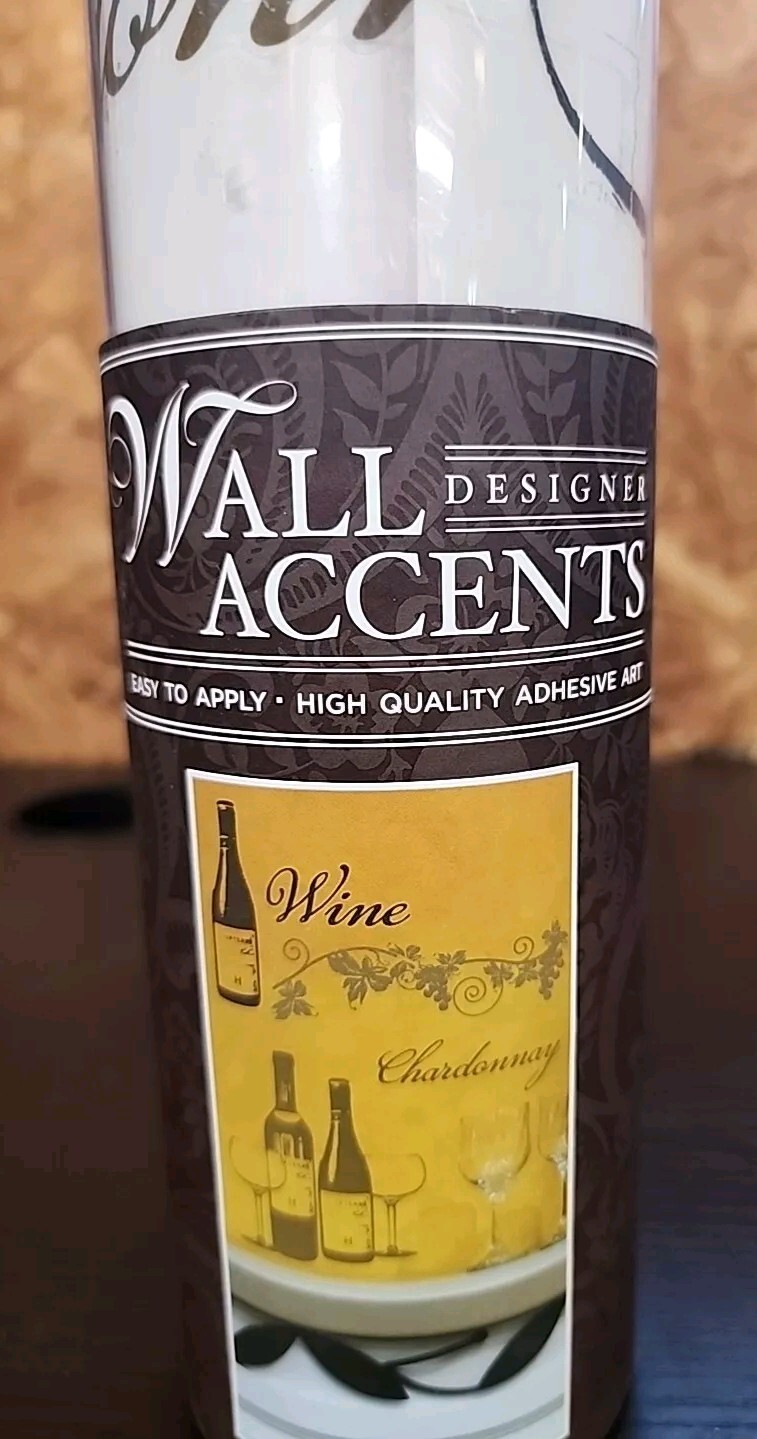 Set of 4 Designer Wall Accents Metallic Wine Chardonnay Decorator Wall Kit NIB