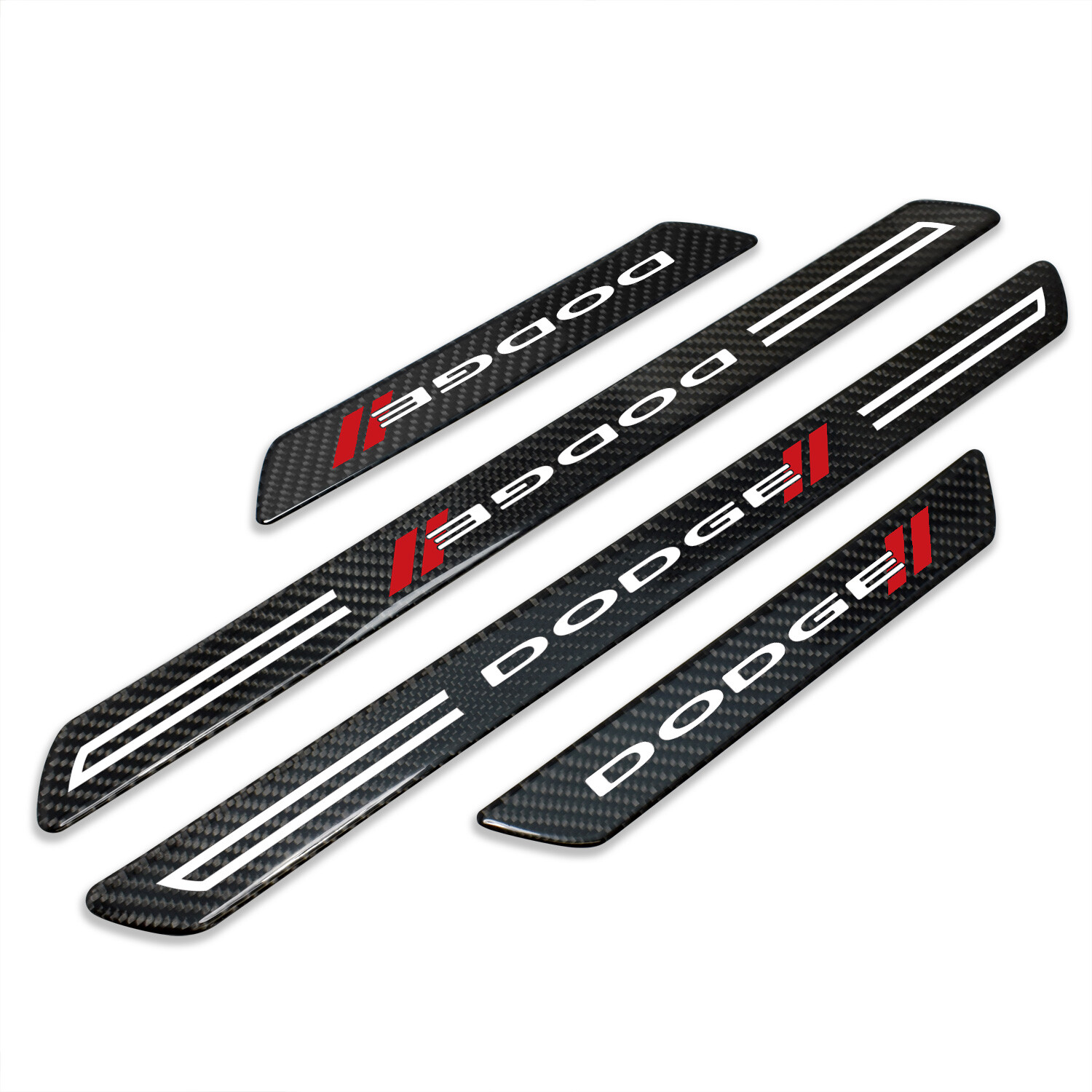 Dodge Real Carbon Fiber 4 Pcs Door Sill Kick Plates