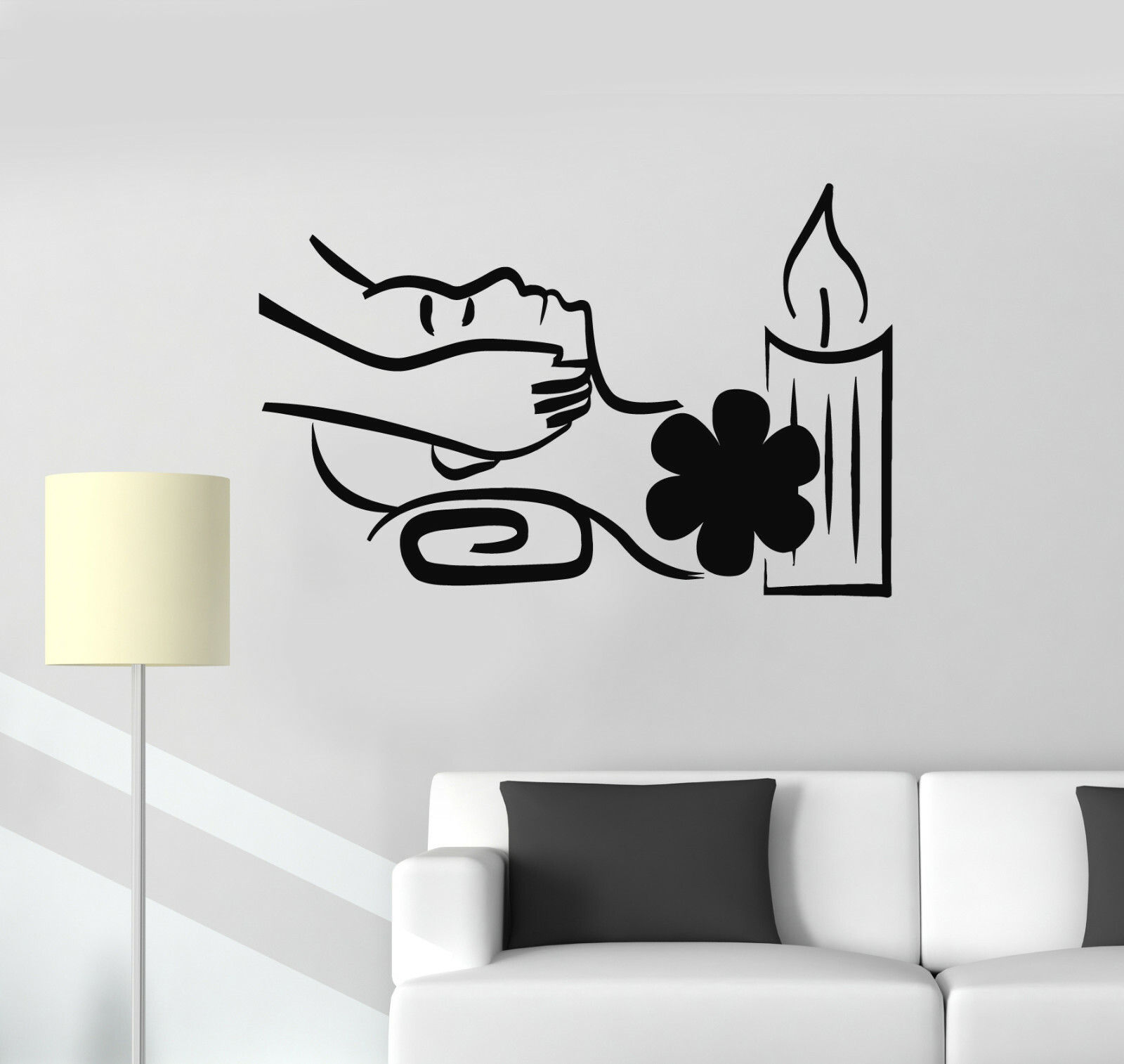Vinyl Wall Decal Spa Room Relax Head Massage Woman Relaxing Stickers (ig5238)