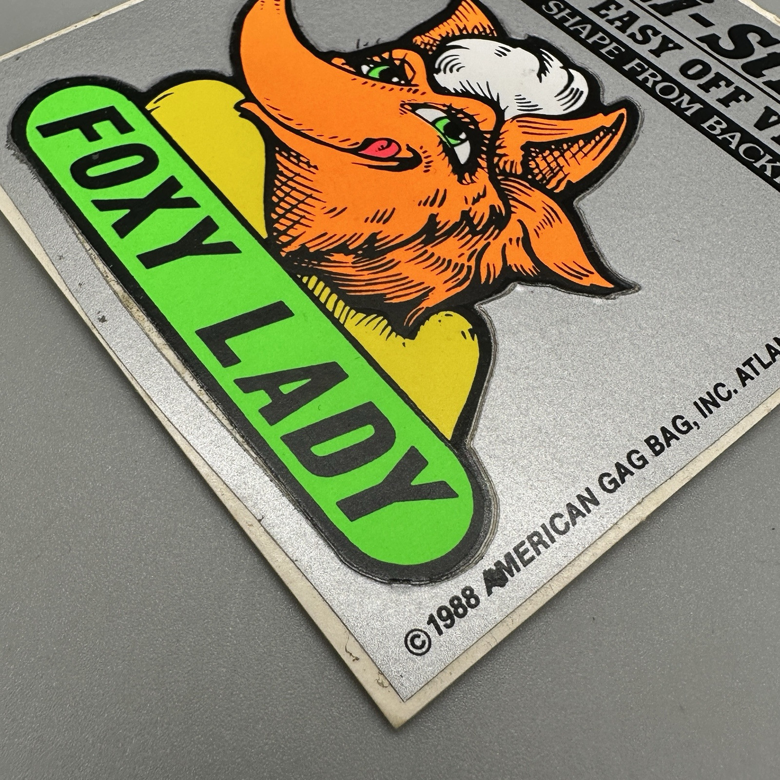 1988 Vintage "Foxy Lady" Black Light Retro Vinyl Sticker Cut-Out