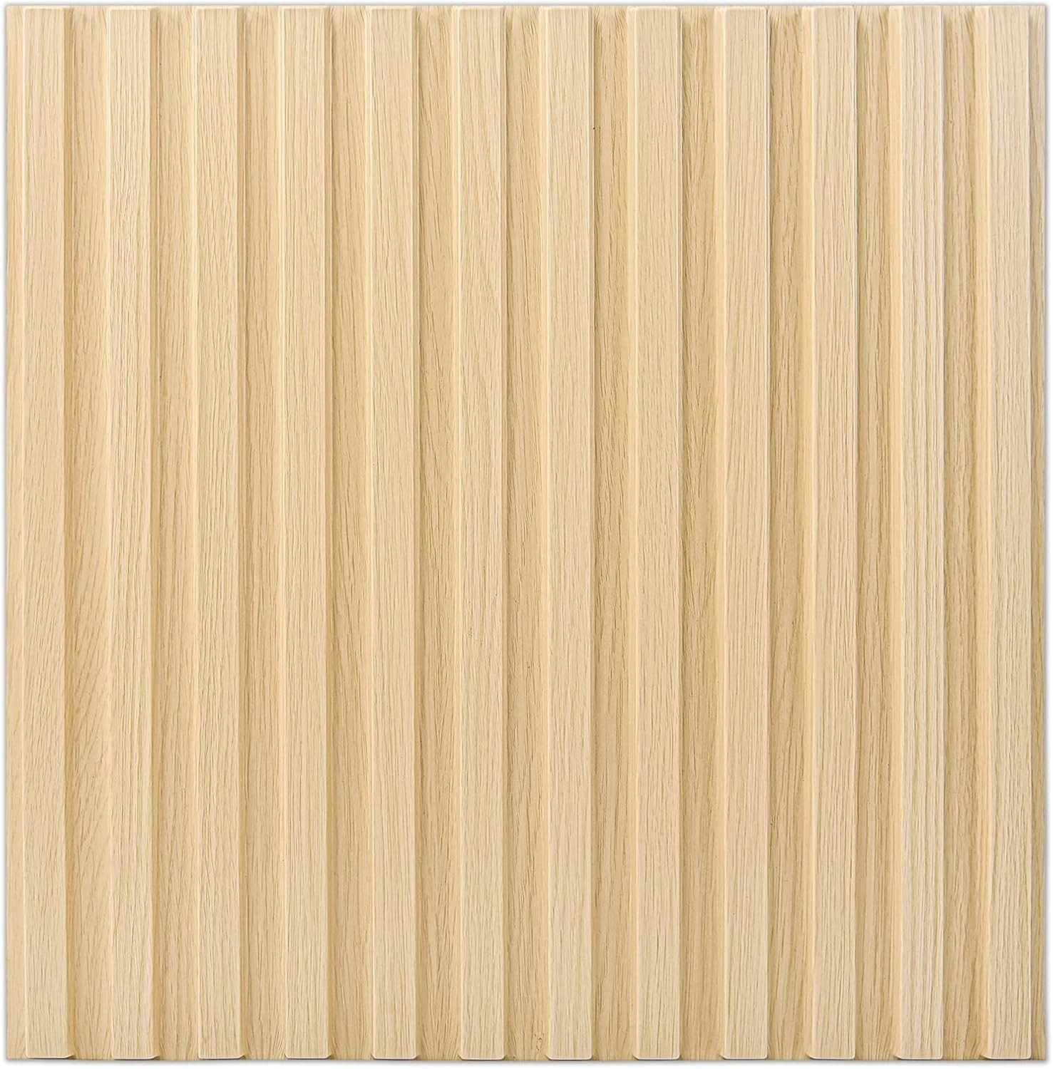 12-Pack 3D Fluted PVC Wall Panels, 19.7×19.7in – Modern Oak Design for Any Room