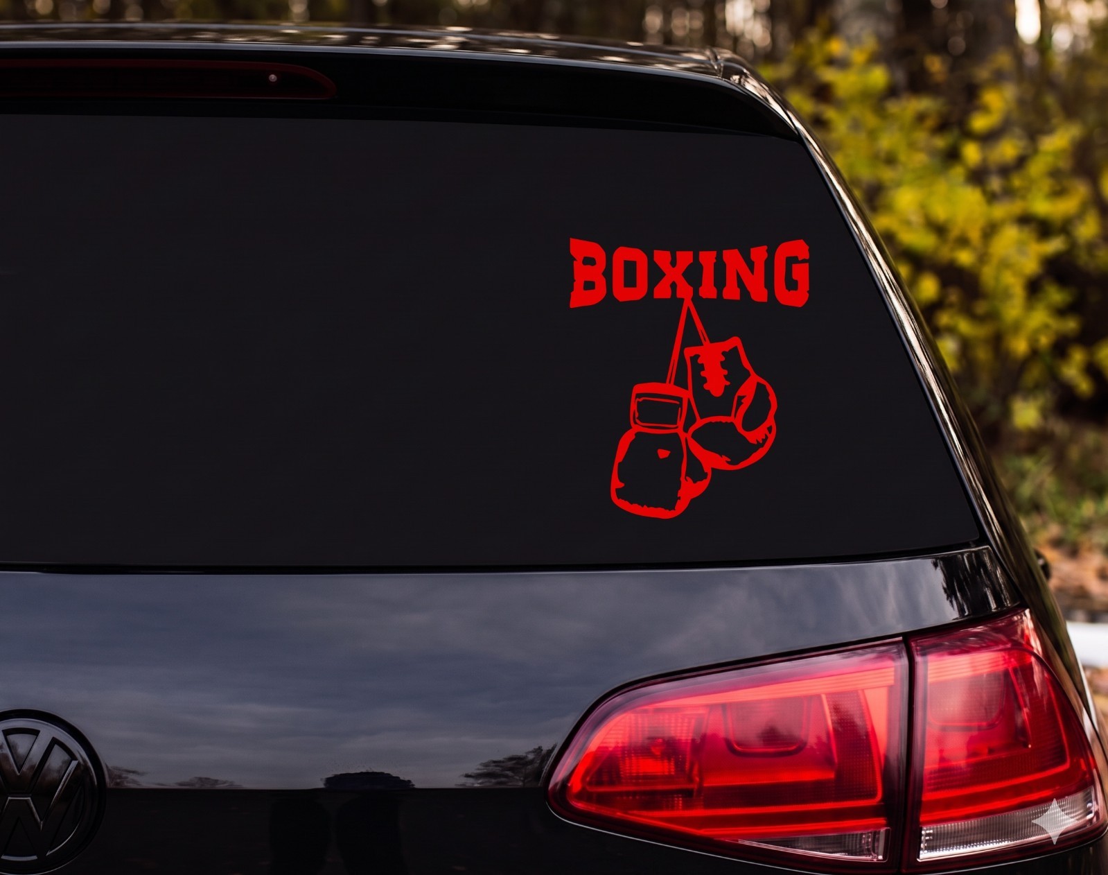 Boxing Gloves Hanging Vinyl Decal Sticker Car Wall Funny | Boxer Gift