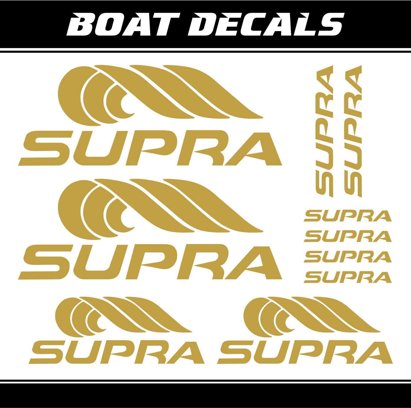 Supra sticker set Boat decals 10x replacement fishing vinyl foil ORACAL