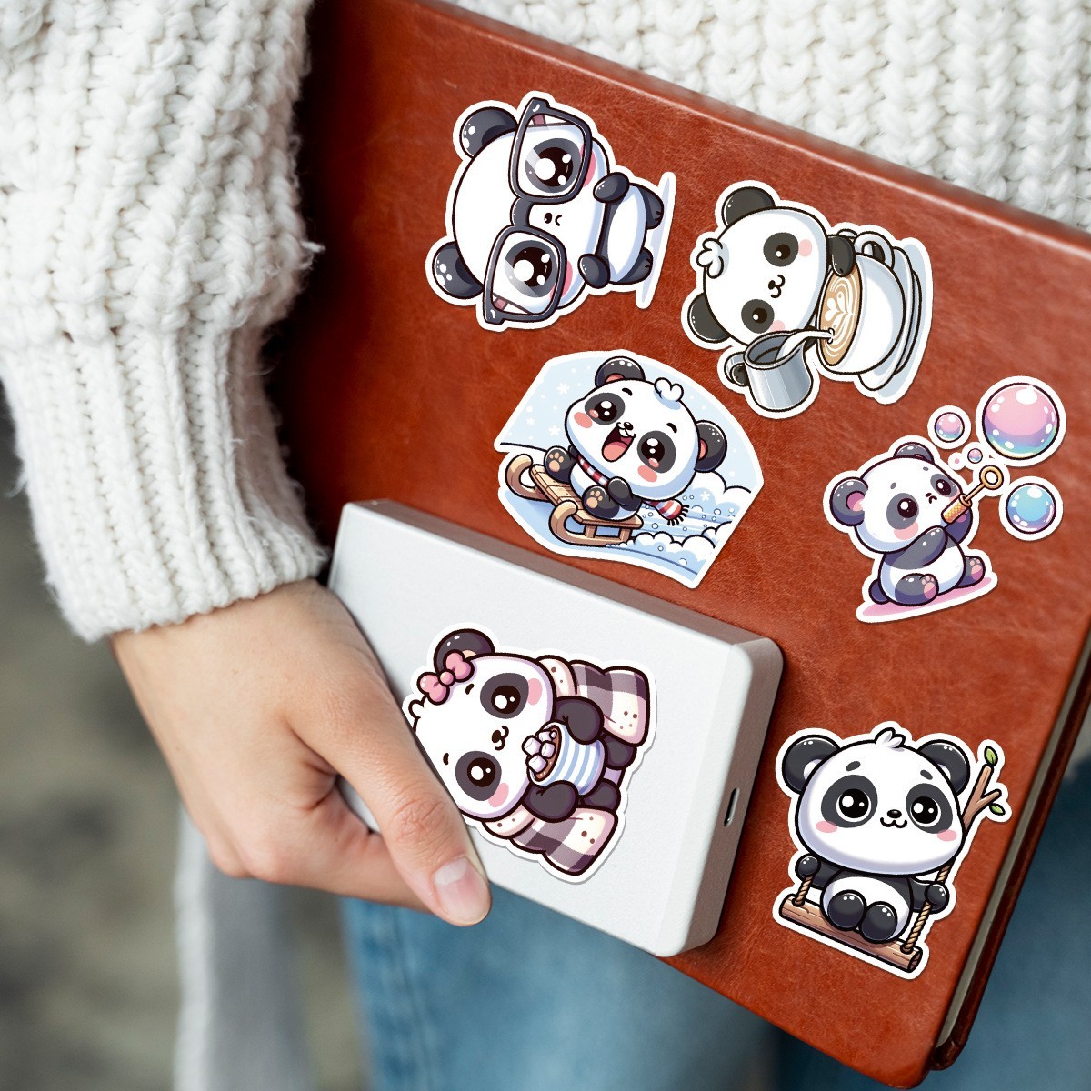 50pcs Waterproof Stickers Cute Cartoon Panda Luggage Phone Laptop Water Bottle