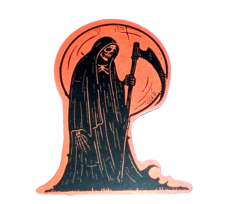 HALLOWEEN Themed Die Cut Sticker Decal All Hallows Eve Holiday – Grim Reaper