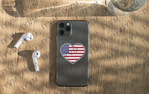 USA Flag Heart Sticker Decal