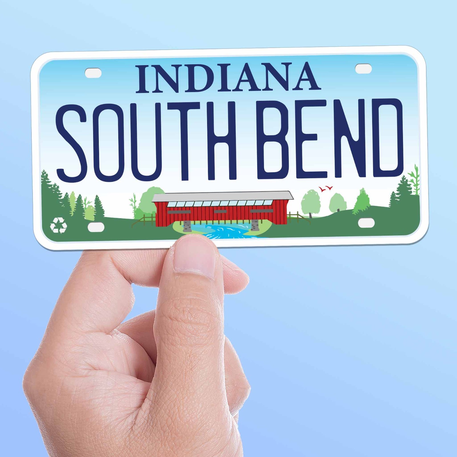 Indiana License Plate Bumper Stickers – Choose Your IN Decal for Laptop