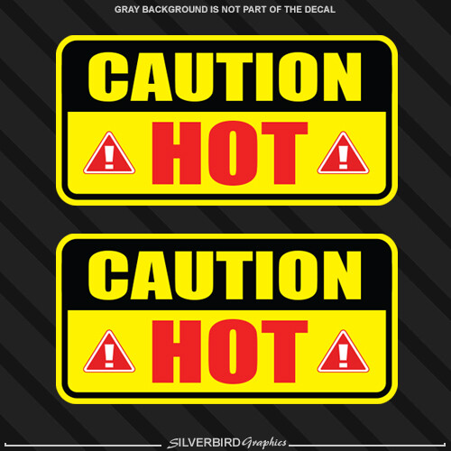 2x Caution Hot Sticker Safety Car Machine Warning Burner Surface Do not touch