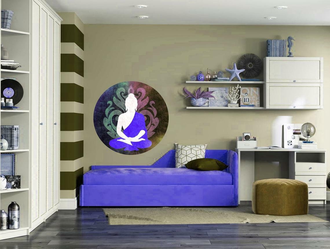 Mandala Yoga Wall Decal, Yoga Mandala Wall Sticker, Yoga Mandala Studio Decor