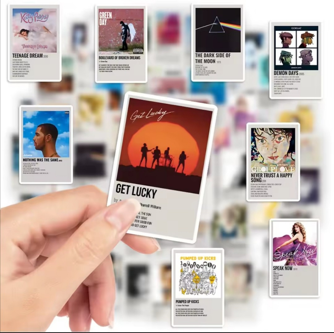 10 PCS Famous Popular Music Bands Albums Songs Lyrics Posters Stickers BRAND NEW