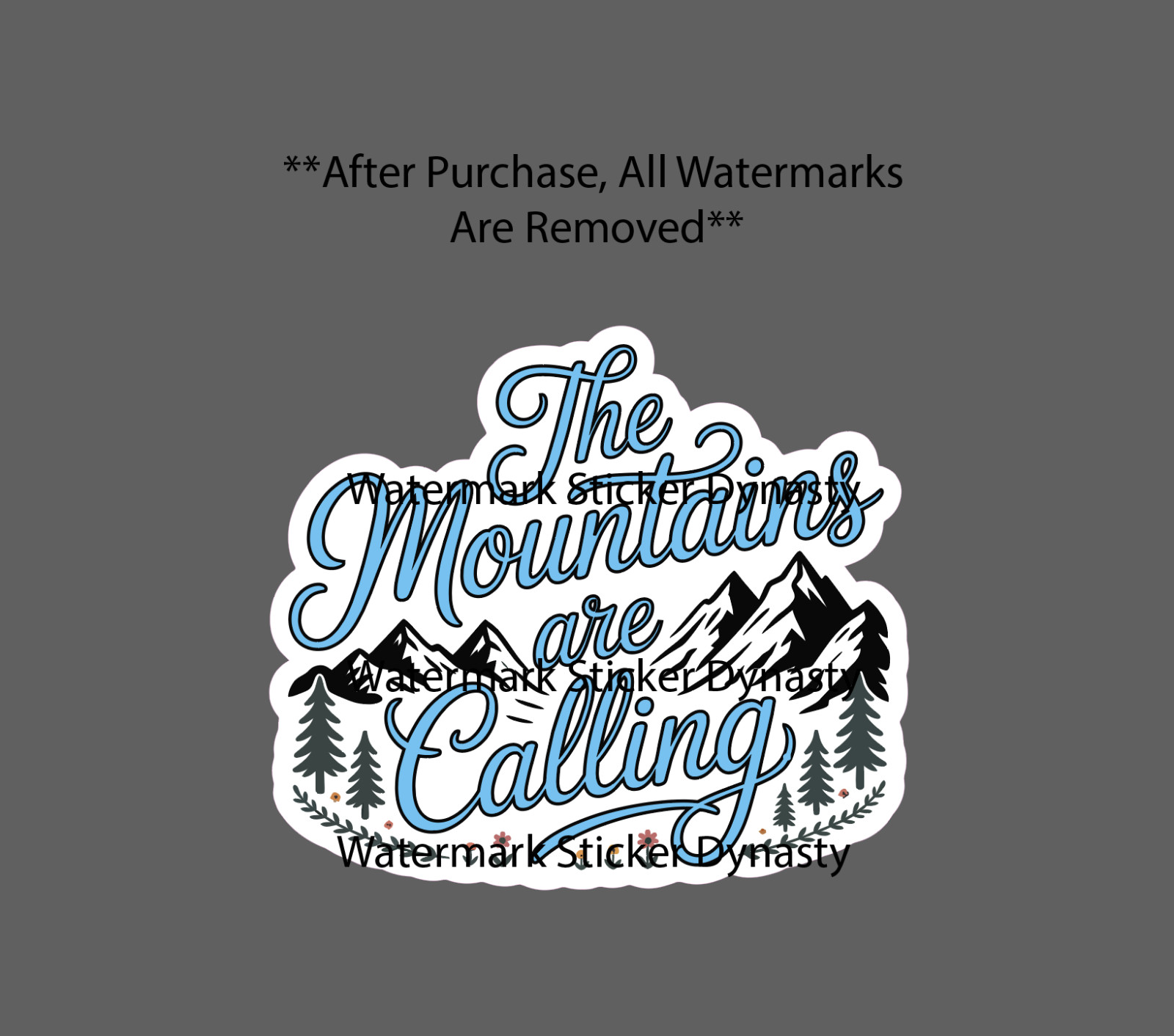 The Mountains Are Calling Sticker Waterproof Decal Quote Outdoor Nature Gift NEW