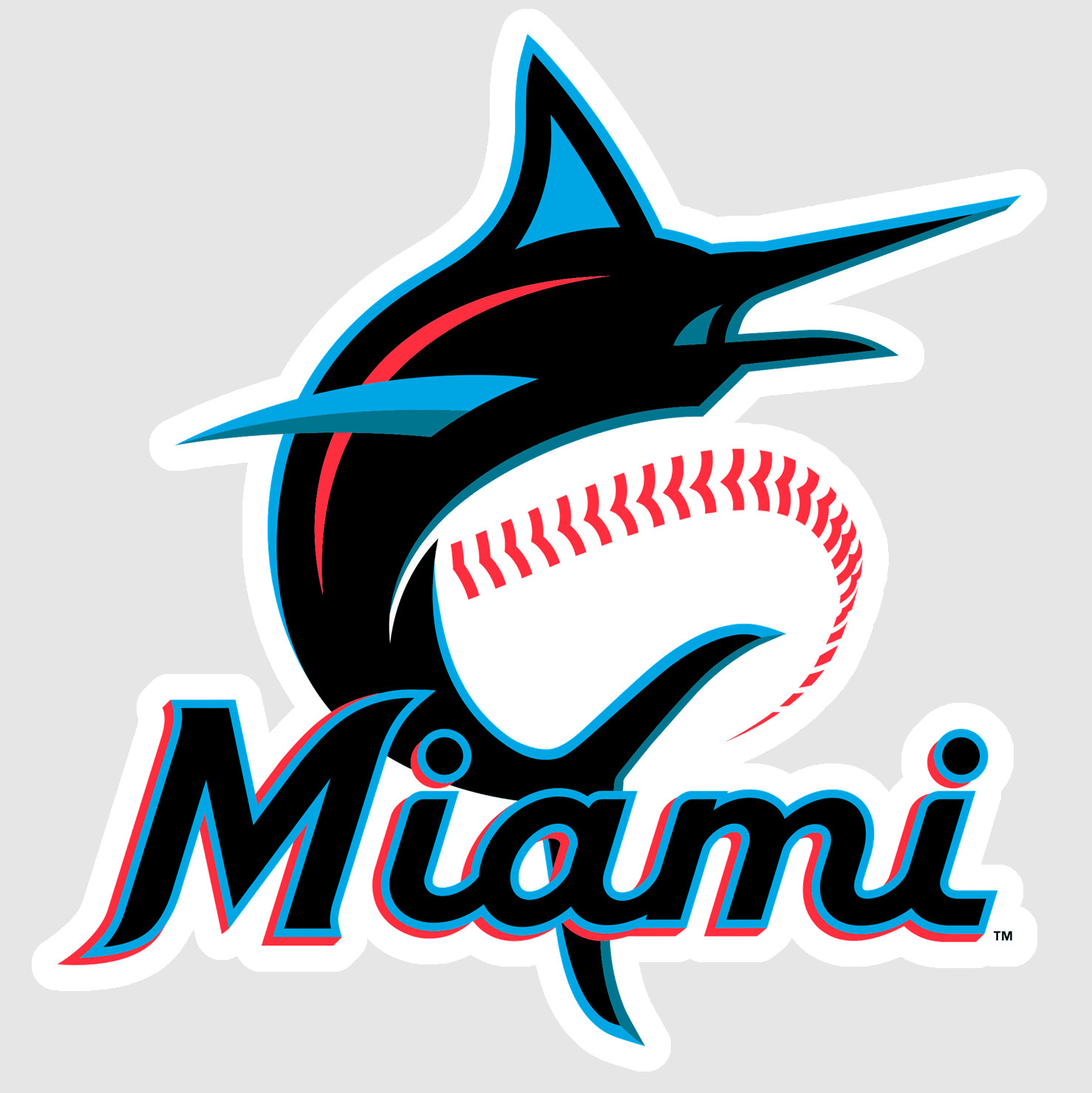 Miami Black Red Baseball Weather Resistant Vinyl Sticker/Decal 06