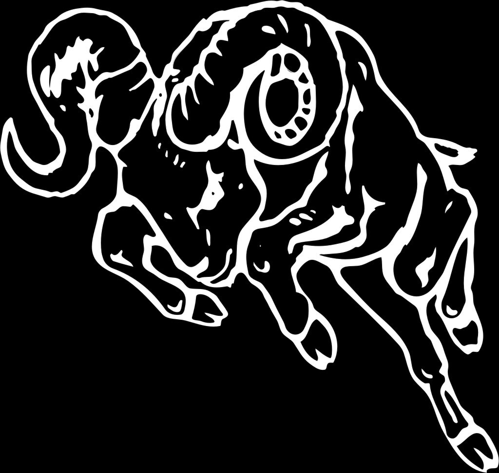 Ram #2 Mascot 1 Color Window Wall Vinyl Decal Sticker Printed Graphic