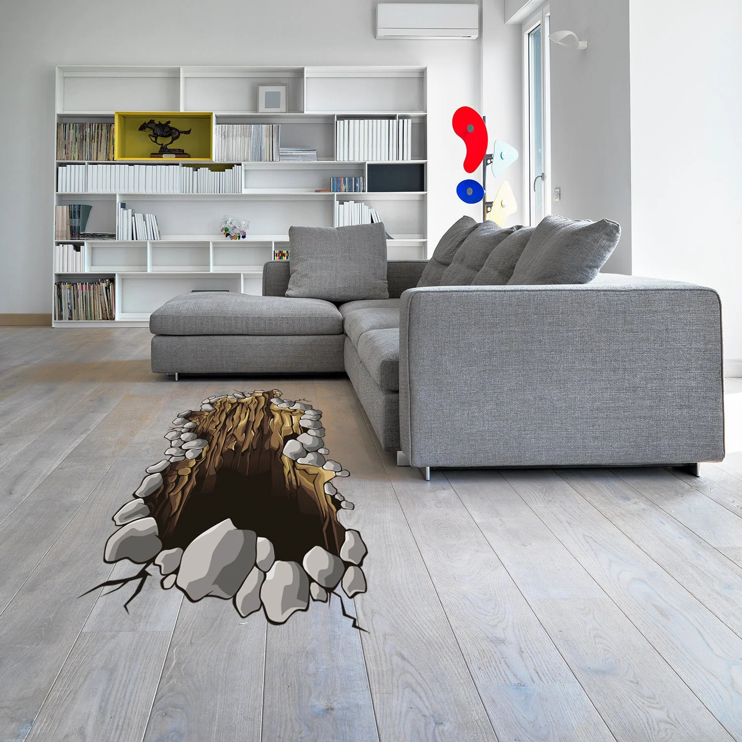 3d Floor Porthole Sticker – Self Adhesive Art Mural Living Room Vinyl Hole