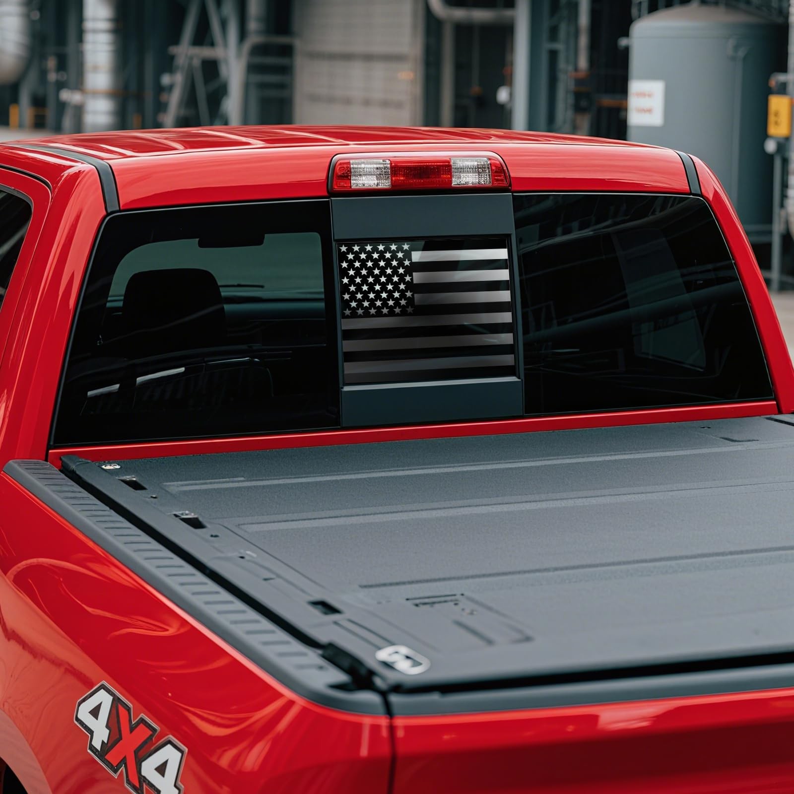 Rear Middle Window Decals Compatible with Chevy Silverado/GMC Matte Black