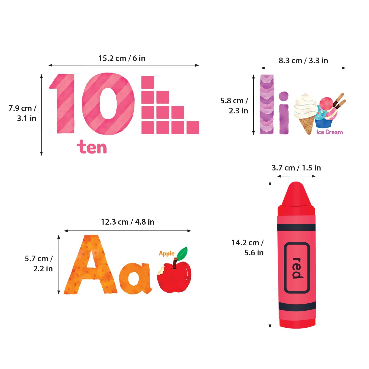 DS-8044 Animal Alphabet Numbers Colour Decals Stickers Peel and Stick Removab…