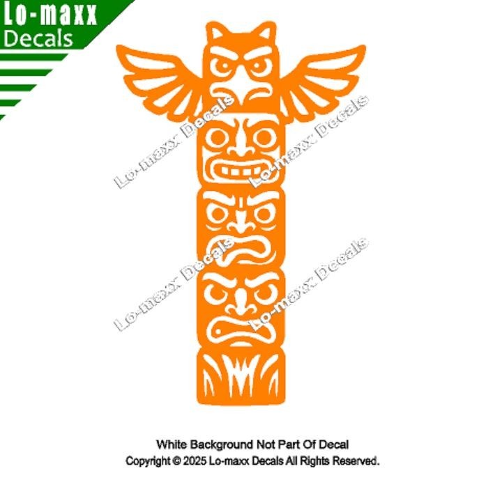 Totem Pole Tower Die Cut Sticker for Lockers, Laptops Lab Doors SUV Boats