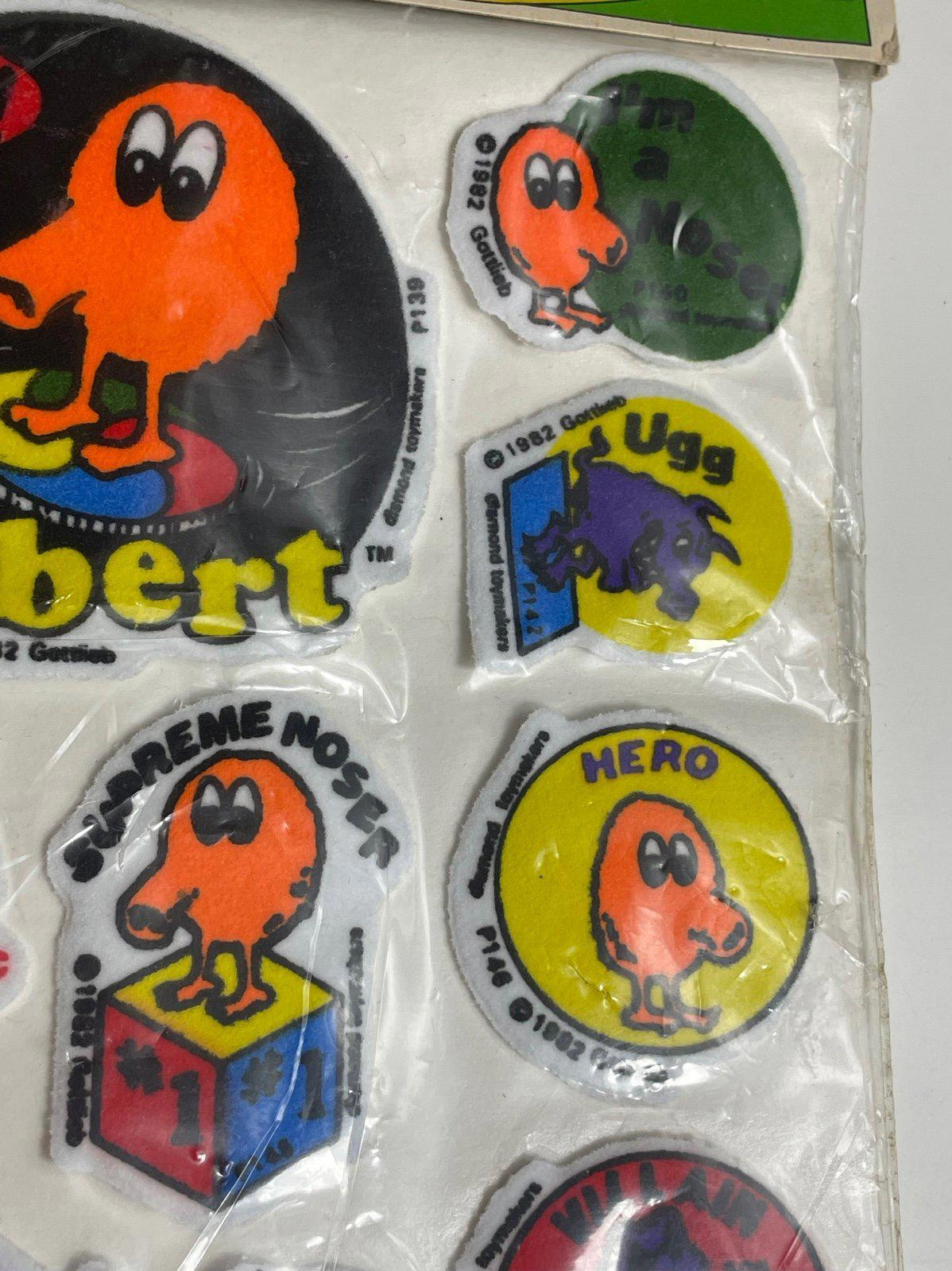 Qbert Atari Vintage 1982 Sealed Puffy Fuzzies Sheet of Stickers