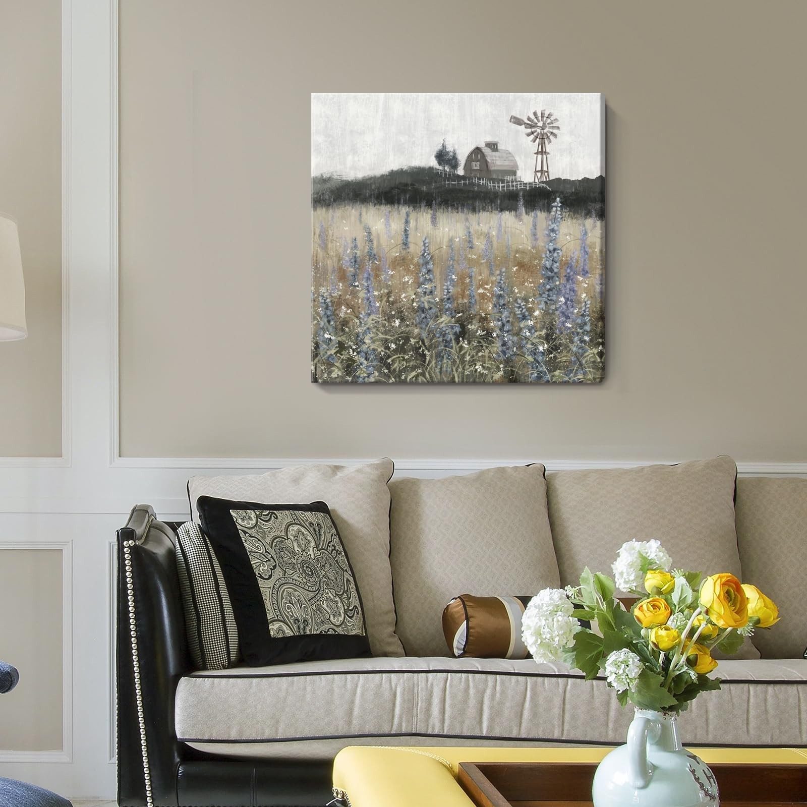 Farmhouse Wall Art for Living Room Classical Scenery Canvas Print Rustic Coun…