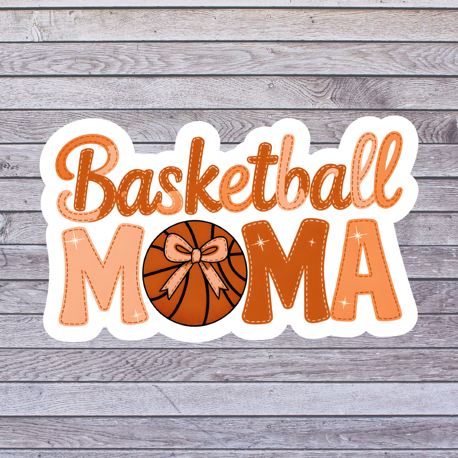 Basketball Mom Sticker Vinyl Decal Cute Bow Basketball Sports Mom Gift