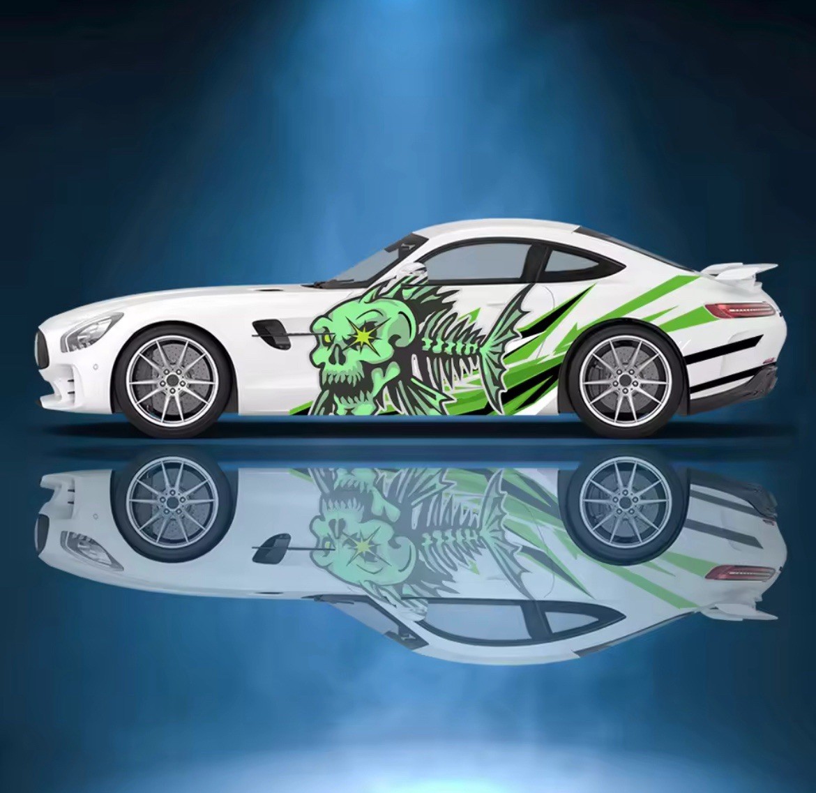 Set of 2 Skeleton Fish Bone Sticker Decal Car Window Boat Fishing – Both Sides