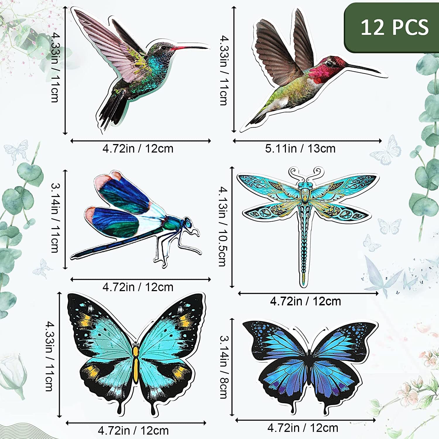 12 Pieces Magnets Screen Door Decals Double Sided Protector Magnetic Screen