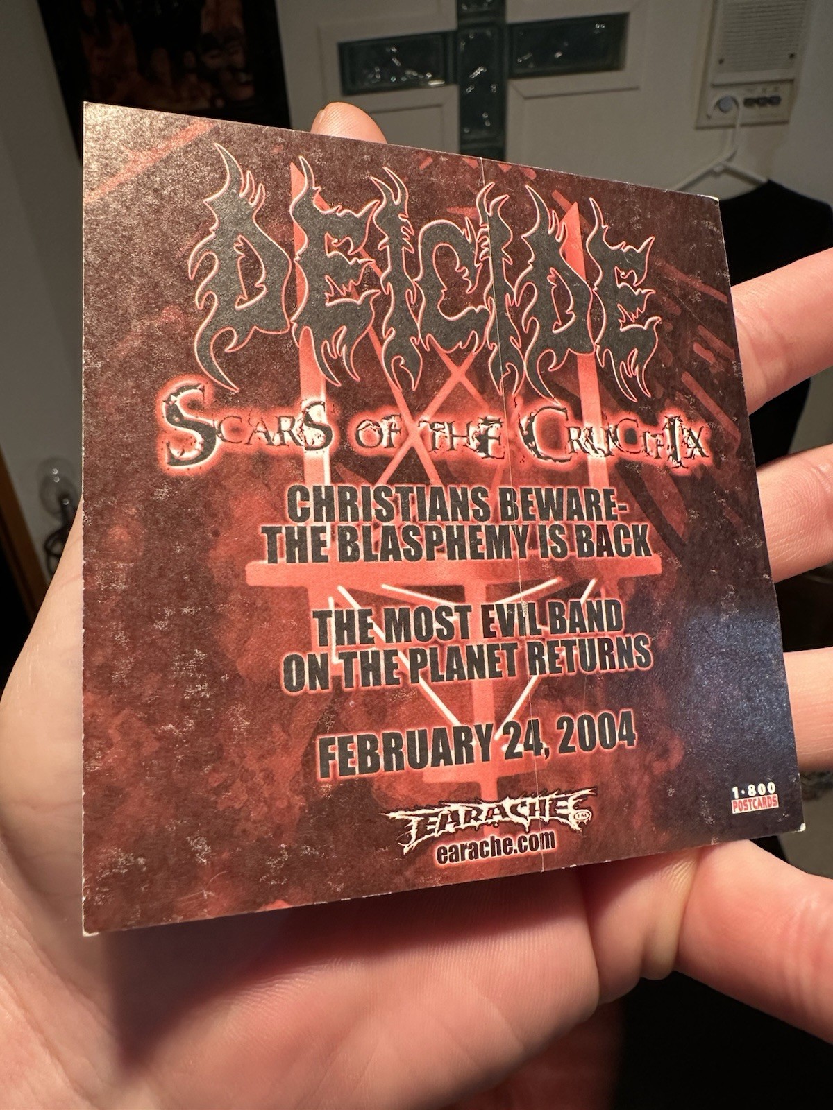 VTG DEICIDE Scars of the Crucifix Sticker Square Promo 4×4 DEATH METAL