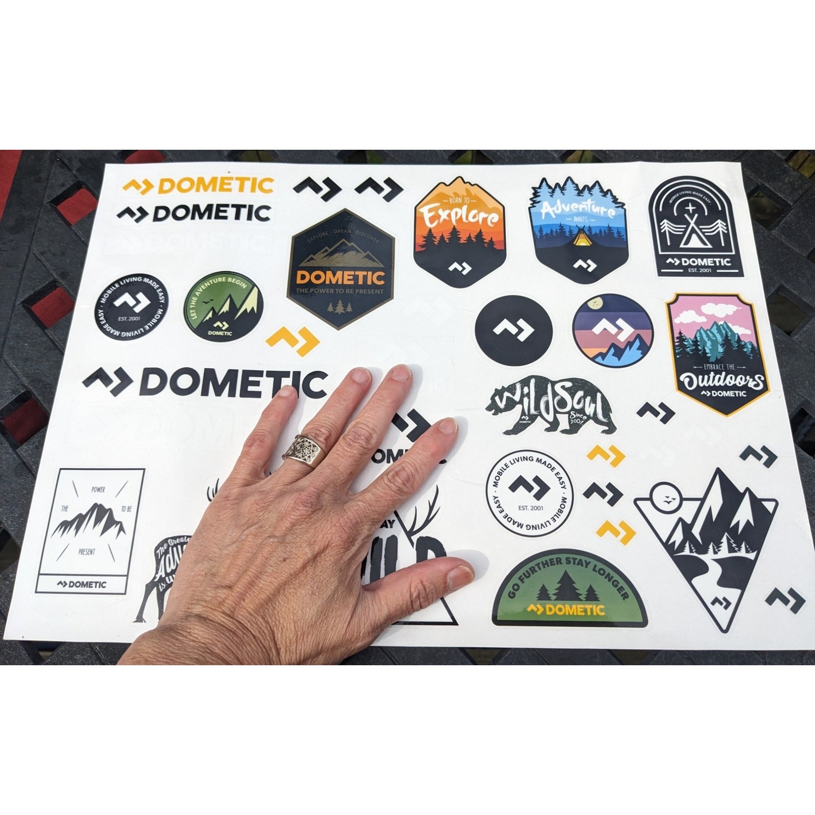 Lot 36 DOMETIC STICKERS Cooler RV Bumper Window ~ Wild Outdoor Explore Bear Buck