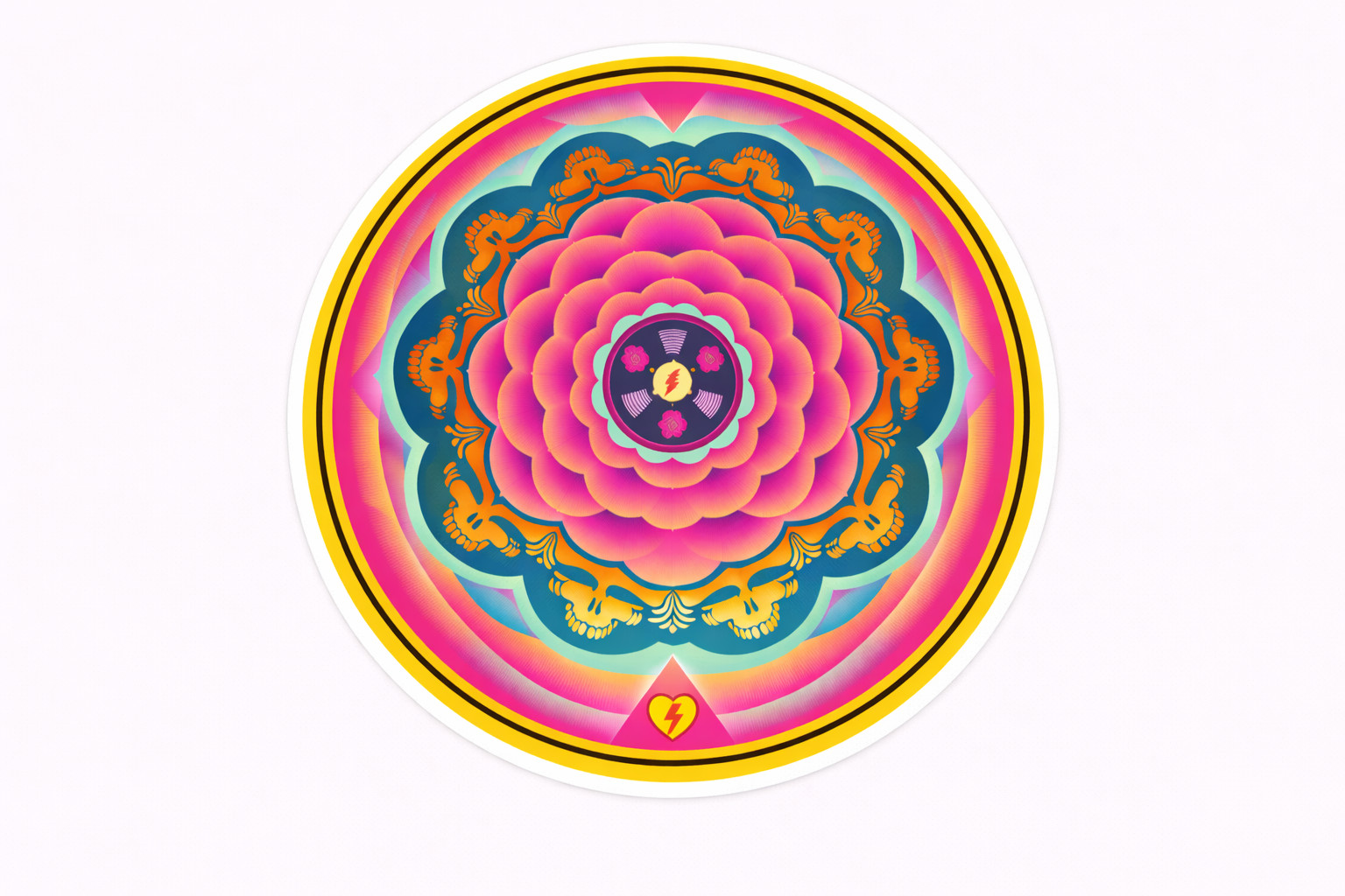 🌈Psychedelic Flower Vinyl Sticker Deadhead Hippie Mandala Decal