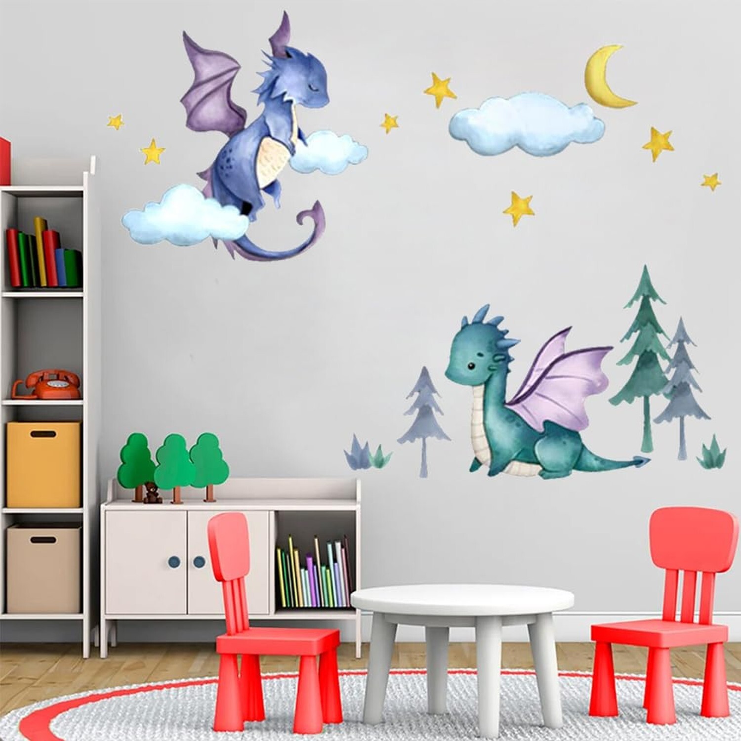 Dinosaur Wall Decals Baby Nursery Wall Decor Dino Wall Stickers Toddler Playr…
